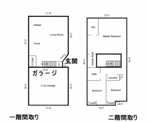 玄関がないアメリカの家、間取り